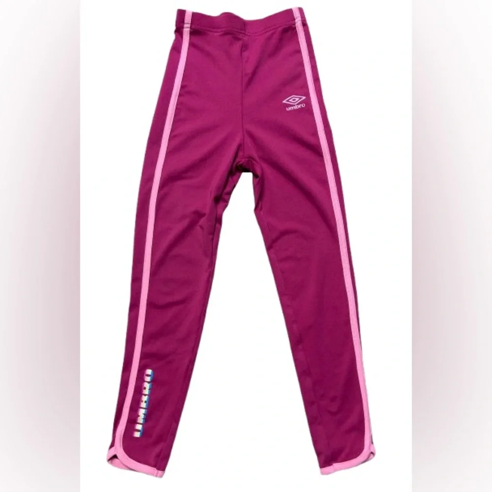 Umbro Kids' Magenta Leggings with Pink Stripes